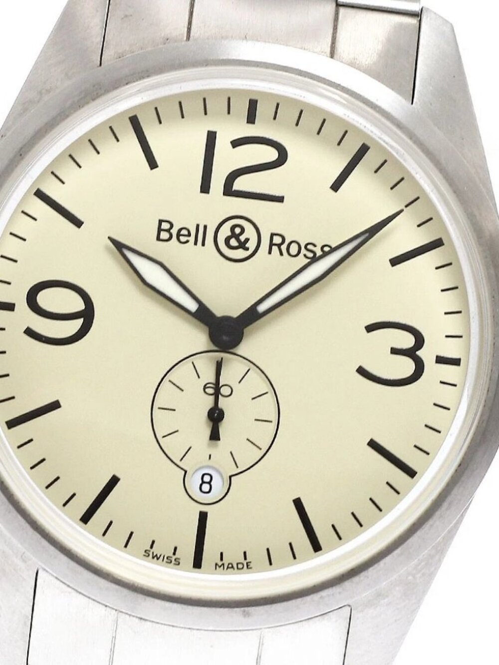 Bell ＆ Ross vintage BR123-95 Small Second Date beige Dial Automatic Men's_938604